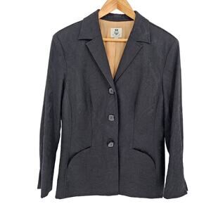 VTG Renfrew Black Paisley Single Breasted Career Blazer Jacket Womens 16